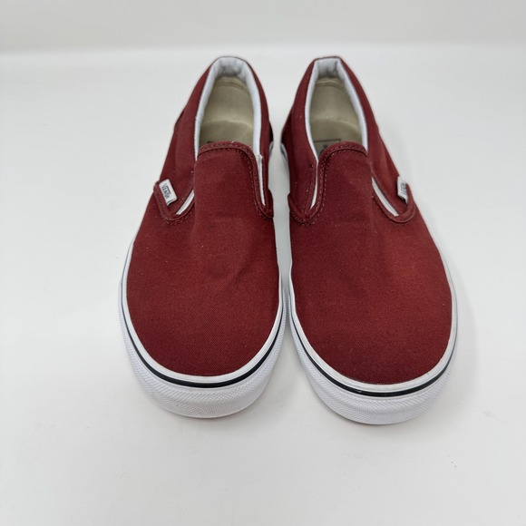 Vans Classic Slip-On Shoes Mens Size 6 Womens 7.5 Red Canvas Skateboard Sneakers - Picture 1 of 10
